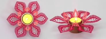 Preview: 267 Klöppelbrief  „Clematis“  - Blüte für Teelichthalter